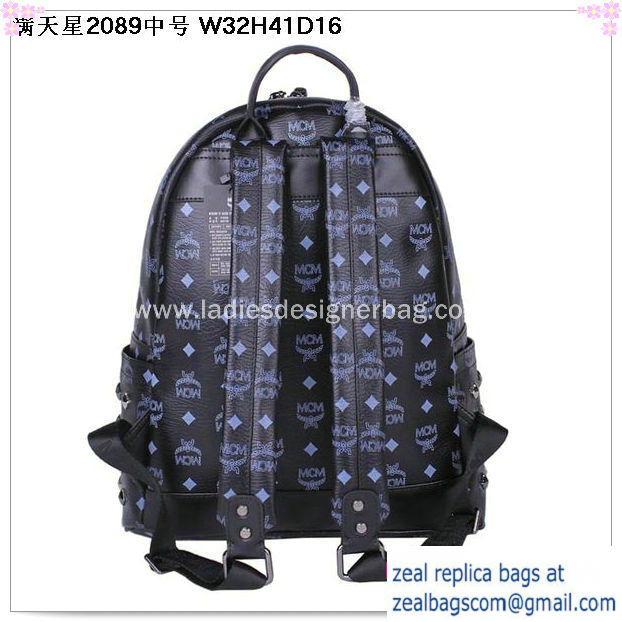 High Quality Replica MCM Stark Studded Medium Backpack MC2089 Black - Click Image to Close